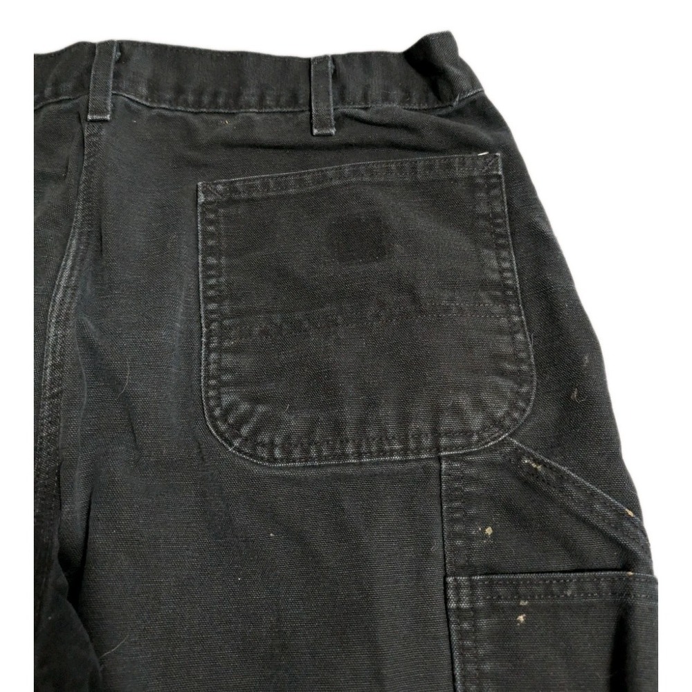 Carhartt USA Made Dungaree Work Pants Black 36x30 Cropped 26.5 Inseam Distressed - Picture 5 of 10